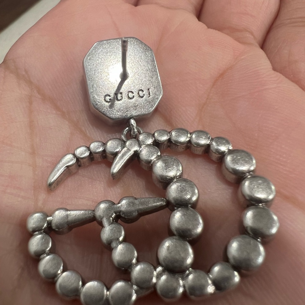 Vintage GUCCI CRYSTAL DOUBLE G EARRINGS - Picture 4 of 6